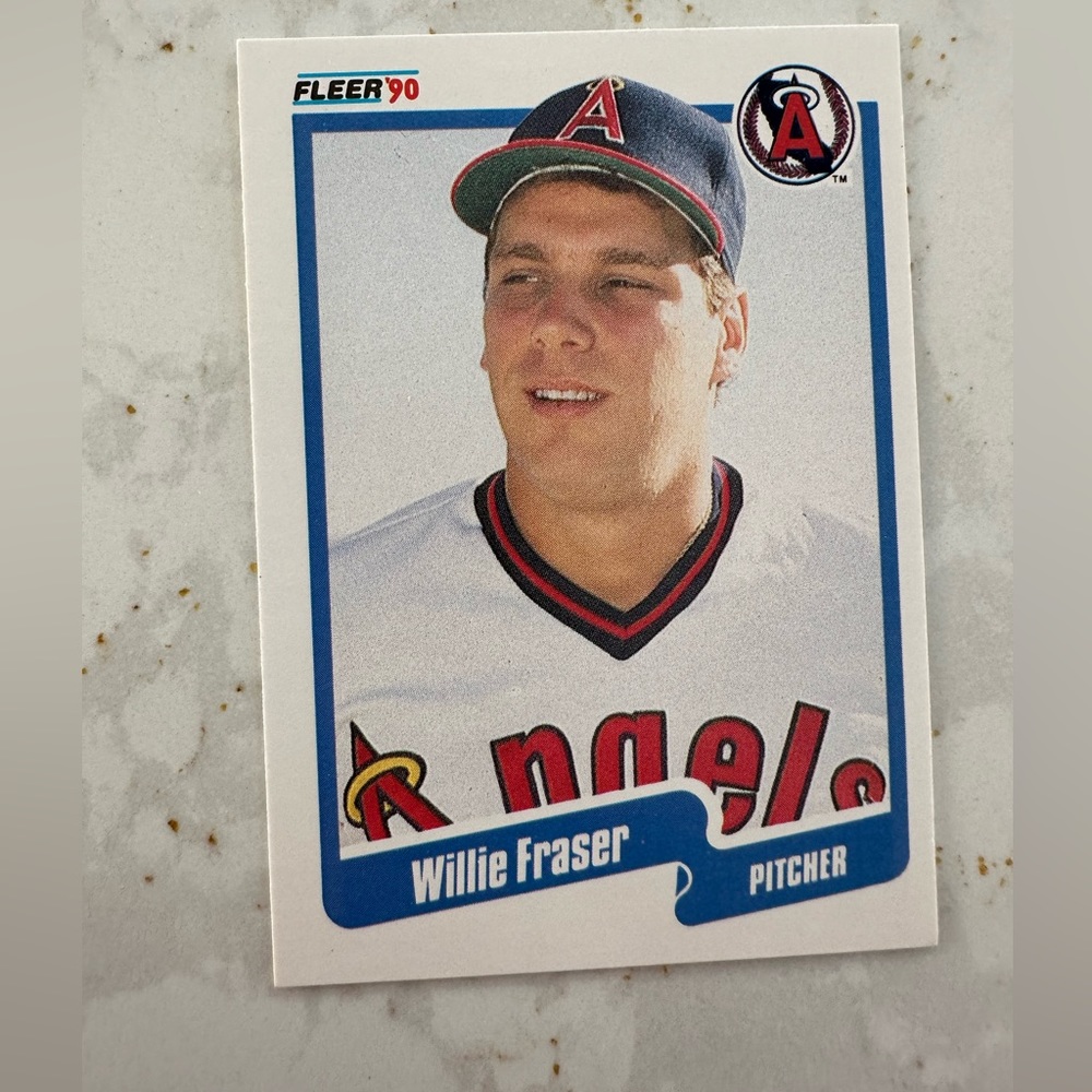fleer 90 willie fraser angels baseball card